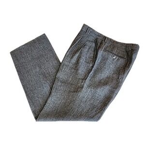 VTG Mens Linen Dress Pants 36 Gray Pleated Slacks Trousers Ormezzano Italy